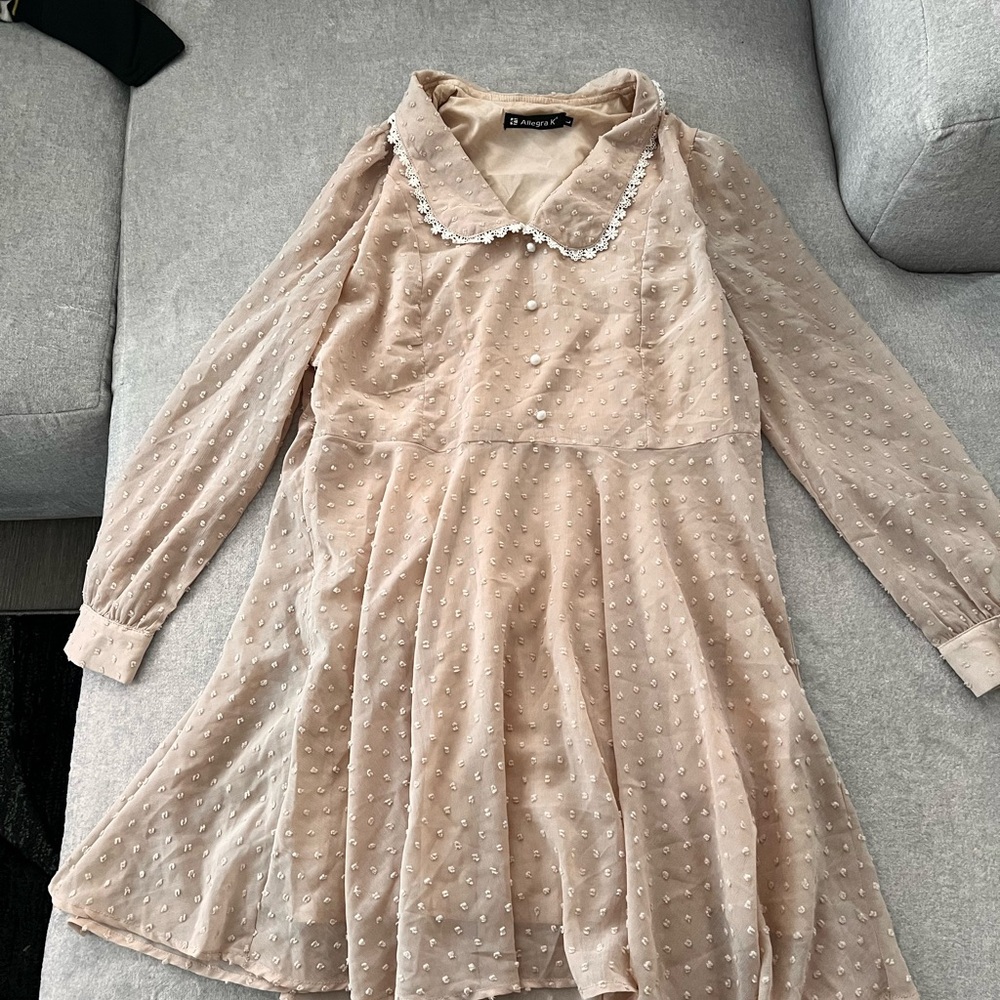 Allegra K Kids Dress in Soft Beige